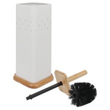 3 Piece Square Toilet Roll Holder, Brush & Bin Set
